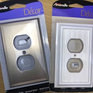 2 NEW switch plate covers wallplate -white, nickel